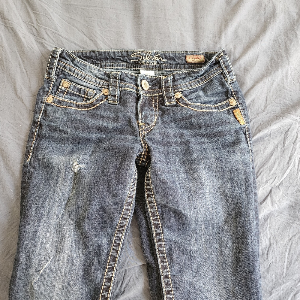 Buckle Silver Brand Jeans Pioneer Bootcut Size 25 Dark Wash